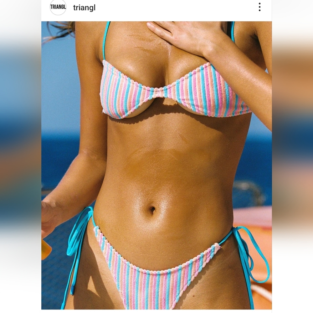 TRIANGL SWIM Este Sherbet Stripe Bikini Set Small NWT